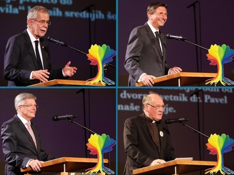 Slika 3: Slavnostni govorniki dr. Alexander Van der Bellen, Borut Pahor, dr. Peter Kaiser in dr. Alois Schwarz, © Peter Krivograd
