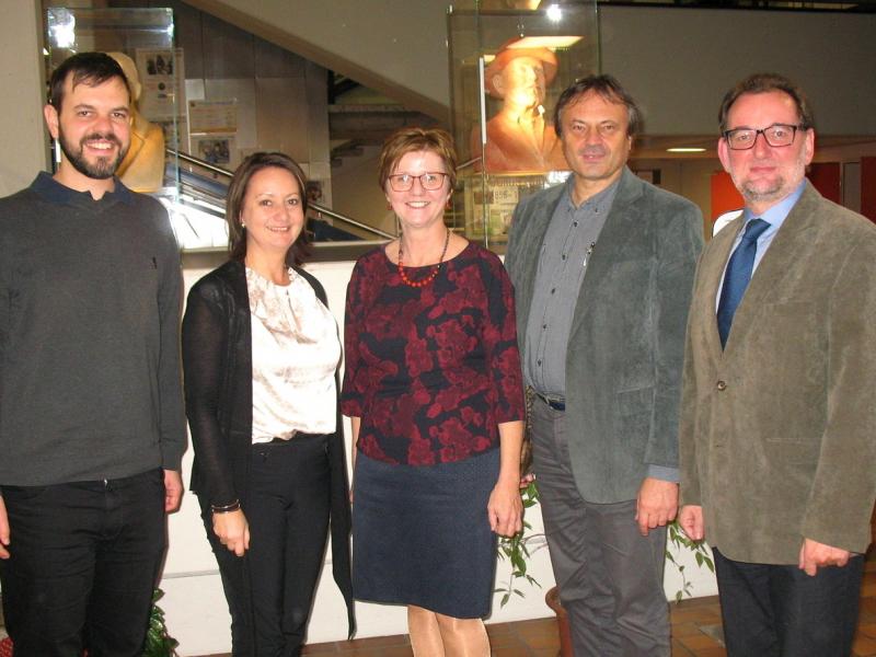 Bild 1: Mag. Jan Sisko, Mag. Elisabeth Schlocker, Mag. Rosalia Kuchling, Mag. Johann Pogelschek, Dr. Michael Vrbinc, © Kristijan Sadnikar