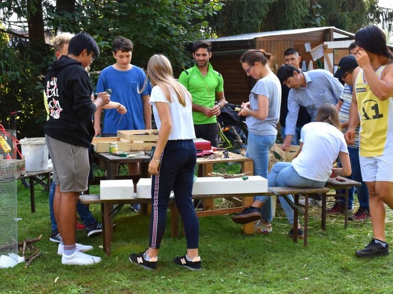 Slika 3: Gradnja hotela za žuželke, © Monika Novak-Sabotnik