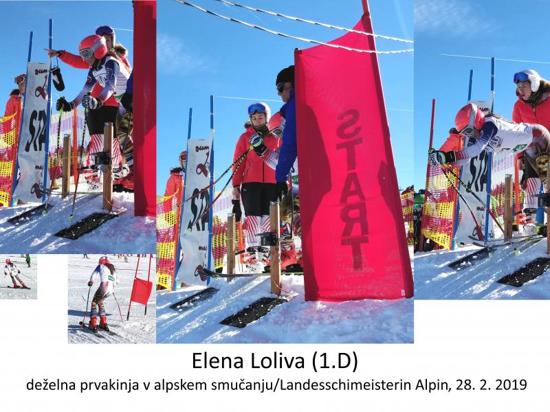 Slika 1:
Elena Loliva - Koroška prvakinja v alpskem smučanju 2019