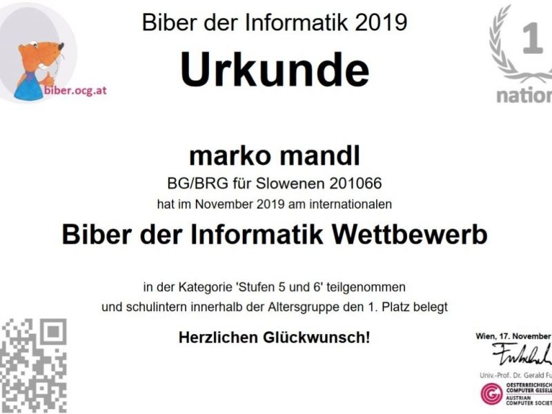 Slika 2:
Marko Mandl, 1. mesto