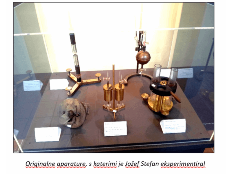 Slika 8: Originalne aparature, s katerimi je Jožef Stefan eksperimentiral