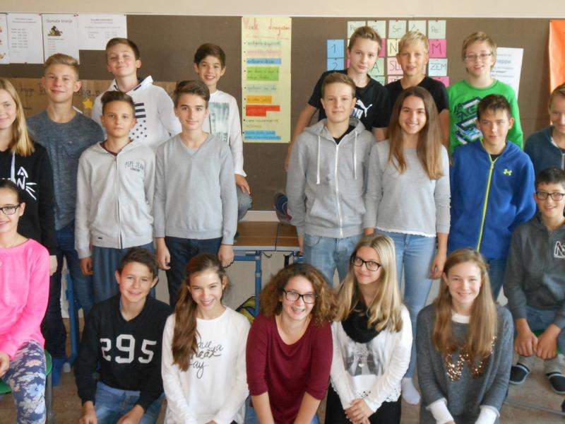 Slika 2: Skupinska slika 3.a-razreda pri projektu, © Angelika Ogris